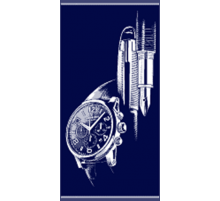 Полотенце махровое жаккардовое пестротканое Часы 1970