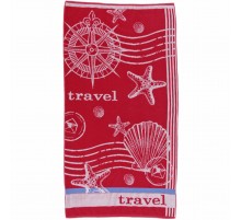 Полотенце махровое жаккардовое пестротканое Морское путешествие 4827